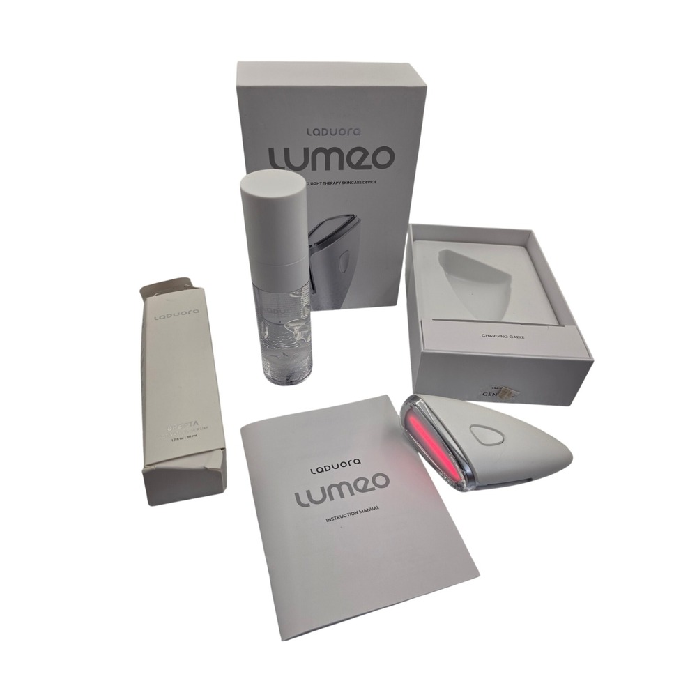 Laduora Lumeo 4-in-1 LED Light Therapy Skincare Device & 8PEPTA Serum Set O2
